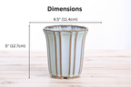 Willow Bonsai Ceramics Flower Design Cascade Bonsai Pot 4.5 Inch – Elegant Tall Ceramic Bonsai & Succulent Planter, High‑Fired Frost‑Proof Stoneware with Drainage & Wiring Holes, Handmade in USA (Glacier)