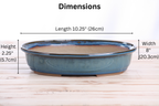 Willow Bonsai Ceramics Landscape Oval A Bonsai Pot 10 Inch – Large Oval Ceramic Bonsai Planter for Forest, Group & Specimen Tree Plantings, High‑Fired Frost‑Proof Stoneware, Handmade in USA (Peacock)