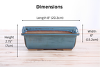 Willow Bonsai Ceramics Rectangle Bonsai Pot 8 Inch – Lower‑Profile Rectangular Ceramic Bonsai & Succulent Planter with Accentuated Rim, High‑Fired Frost‑Proof Stoneware, Handmade in USA (Peacock)