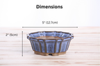 Willow Bonsai Ceramics Flower Design Bonsai Pot 5 Inch – Elegant Ceramic Bonsai & Succulent Planter, High‑Fired Frost‑Proof Stoneware with Drainage & Wiring Holes, Handmade in USA (Denim)