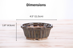 Willow Bonsai Ceramics Flower Design Bonsai Pot 4.5 Inch – Elegant Ceramic Bonsai & Succulent Planter, High‑Fired Frost‑Proof Stoneware with Drainage & Wiring Holes, Handmade in USA (Dark Honey)