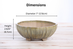 Willow Bonsai Ceramics Lily Bonsai Pot 7 Inch – Sculpted Rounded Ceramic Bonsai & Succulent Planter with Wavy Profile, High‑Fired Frost‑Proof Stoneware, Handmade in USA (Copenhagen)