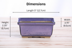 Willow Bonsai Ceramics Rectangle Deep Bonsai Pot 5 Inch – Higher‑Profile Rectangular Ceramic Bonsai & Succulent Planter with Accentuated Rim, High‑Fired Frost‑Proof Stoneware, Handmade in USA (Purple)