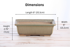 Willow Bonsai Ceramics Rectangle Bonsai Pot 8 Inch – Lower‑Profile Rectangular Ceramic Bonsai & Succulent Planter with Accentuated Rim, High‑Fired Frost‑Proof Stoneware, Handmade in USA (Speckled Moss)