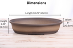 Willow Bonsai Ceramics Landscape Oval A Bonsai Pot 10 Inch – Large Oval Ceramic Bonsai Planter for Forest, Group & Specimen Tree Plantings, High‑Fired Frost‑Proof Stoneware, Handmade in USA (Shaded Unglazed)