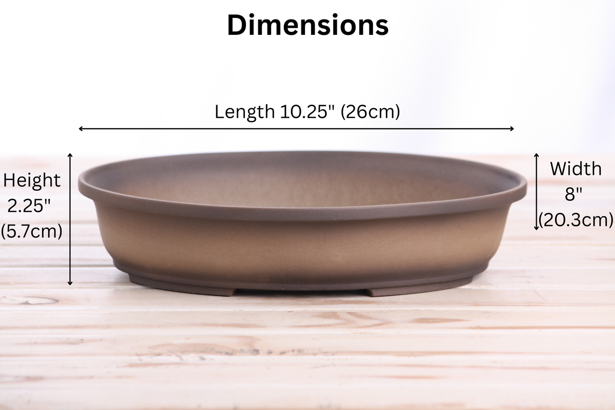 Willow Bonsai Ceramics Landscape Oval A Bonsai Pot 10 Inch – Large Oval Ceramic Bonsai Planter for Forest, Group & Specimen Tree Plantings, High‑Fired Frost‑Proof Stoneware, Handmade in USA (Shaded Unglazed)