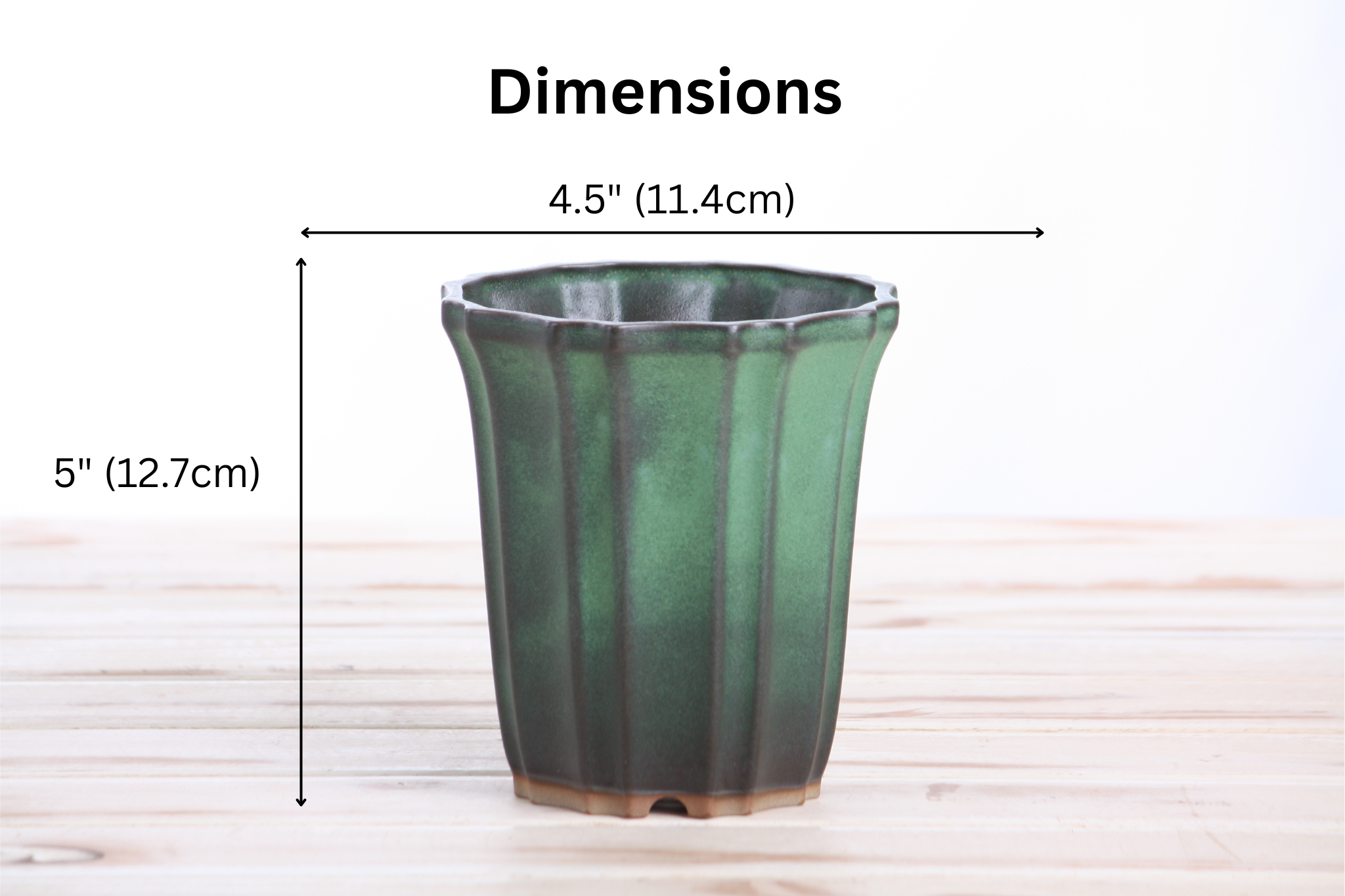 Willow Bonsai Ceramics Flower Design Cascade Bonsai Pot 4.5 Inch – Elegant Tall Ceramic Bonsai & Succulent Planter, High‑Fired Frost‑Proof Stoneware with Drainage & Wiring Holes, Handmade in USA (Avocado)