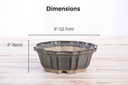 Willow Bonsai Ceramics Flower Design Bonsai Pot 5 Inch – Elegant Ceramic Bonsai & Succulent Planter, High‑Fired Frost‑Proof Stoneware with Drainage & Wiring Holes, Handmade in USA (Starry Night)