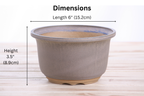 Willow Bonsai Ceramics Flute Bonsai Pot 6 Inch – Round Semi‑Cascade Ceramic Bonsai & Succulent Planter with Fluted Profile and Banded Base, High‑Fired Frost‑Proof Stoneware, Handmade in USA (Ocean)