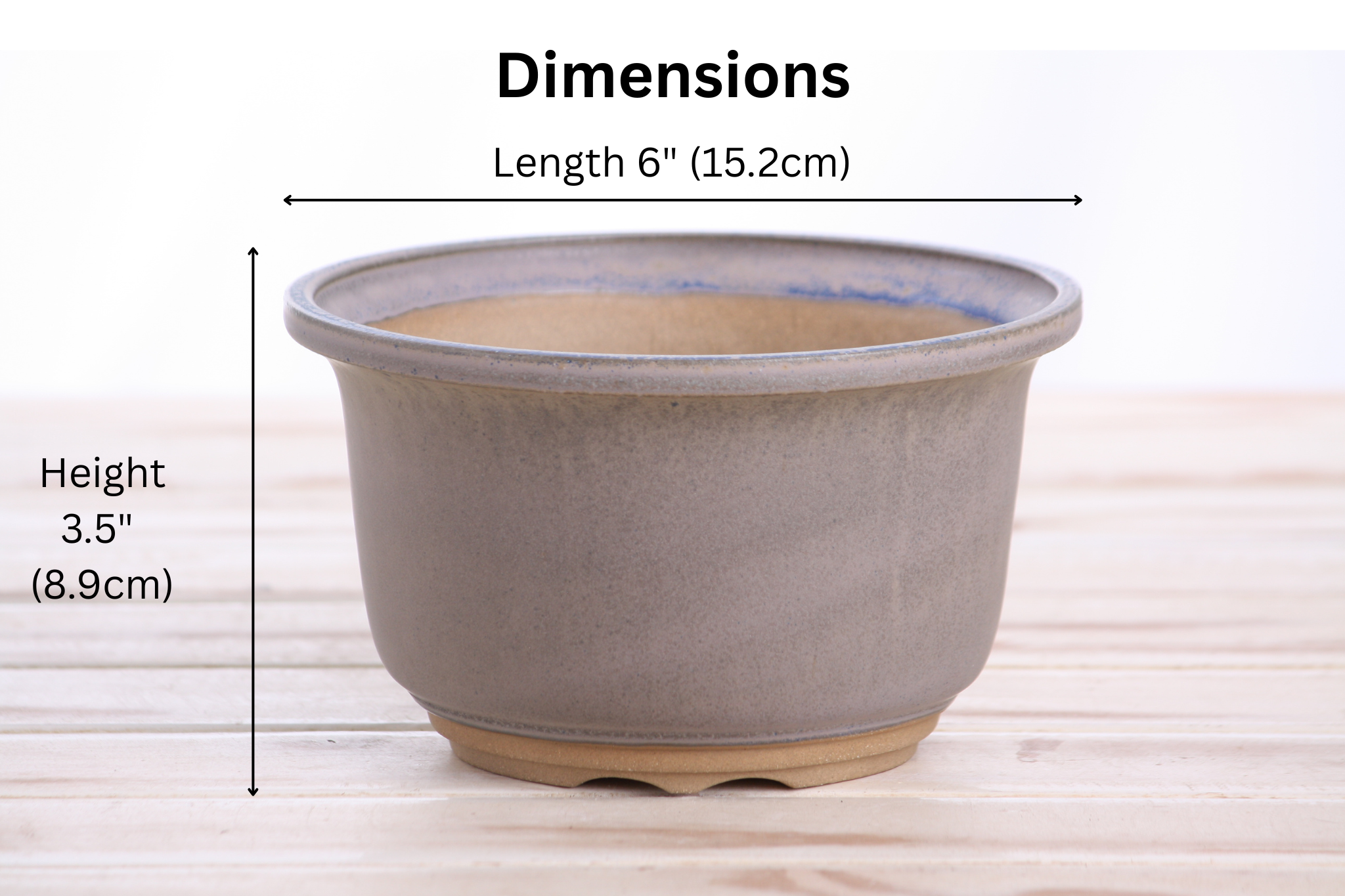 Willow Bonsai Ceramics Flute Bonsai Pot 6 Inch – Round Semi‑Cascade Ceramic Bonsai & Succulent Planter with Fluted Profile and Banded Base, High‑Fired Frost‑Proof Stoneware, Handmade in USA (Ocean)