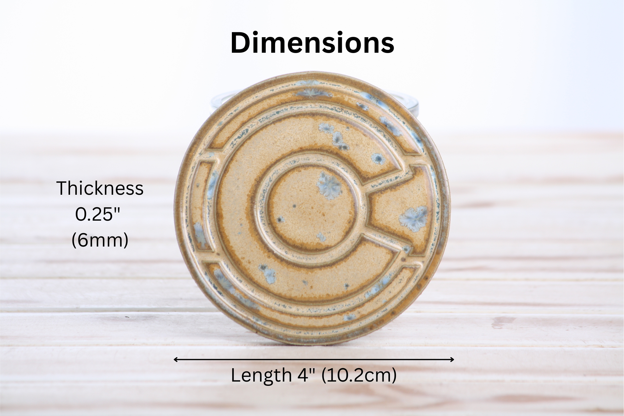 Willow Bonsai Ceramics Colorado Ceramic Coaster – 4 Inch Handmade Stoneware Drink Coaster with Indented Moat Design, Reactive Glazes, Cork Backing Pads, Made in Colorado, USA (Blue Snowflake)