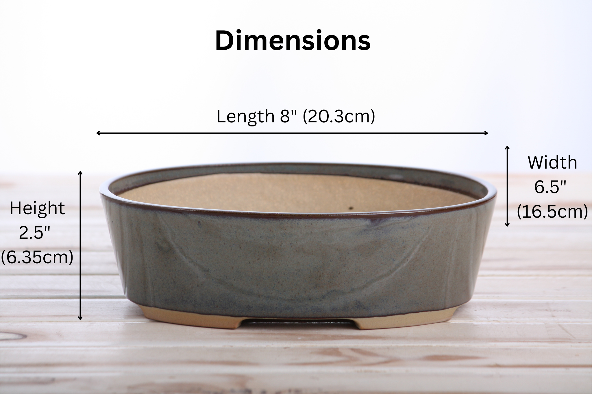 Willow Bonsai Ceramics Oval A Bonsai Pot 8 Inch – Straight‑Sided Oval Ceramic Bonsai & Succulent Planter, High‑Fired Frost‑Proof Stoneware with Drainage & Wiring Holes, Handmade in USA (Starry Night)