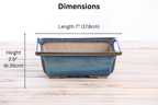 Willow Bonsai Ceramics Square Bonsai Pot 7 Inch – Low‑Profile Square Ceramic Bonsai & Succulent Planter with Accentuated Rim, High‑Fired Frost‑Proof Stoneware, Handmade in USA (Peacock 2025)