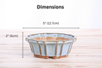 Willow Bonsai Ceramics Flower Design Bonsai Pot 5 Inch – Elegant Ceramic Bonsai & Succulent Planter, High‑Fired Frost‑Proof Stoneware with Drainage & Wiring Holes, Handmade in USA (Glacier)