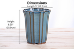 Willow Bonsai Ceramics Flower Design Cascade Bonsai Pot 5 Inch – Elegant Tall Ceramic Bonsai & Succulent Planter, High‑Fired Frost‑Proof Stoneware with Drainage & Wiring Holes, Handmade in USA (Peacock)