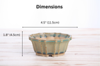 Willow Bonsai Ceramics Flower Design Bonsai Pot 4.5 Inch – Elegant Ceramic Bonsai & Succulent Planter, High‑Fired Frost‑Proof Stoneware with Drainage & Wiring Holes, Handmade in USA (Speckled Moss)