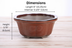 Lotus A Bonsai Pot 6 Inch – Semi‑Cascade Ceramic Planter with Scalloped Sides, High‑Fired Frost‑Proof Stoneware, Handmade in USA (Sunset)