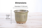 Willow Bonsai Ceramics Flute Bonsai Pot 4 Inch – Round Semi‑Cascade Ceramic Bonsai & Succulent Planter with Fluted Profile and Banded Base, High‑Fired Frost‑Proof Stoneware, Handmade in USA (Copenhagen)