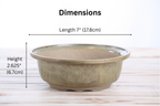 Willow Bonsai Ceramics Round Bonsai Pot 7 Inch – Round Ceramic Bonsai & Succulent Planter with Accentuated Rim and Sculpted Foot Ring, High‑Fired Frost‑Proof Stoneware, Handmade in USA (Copenhagen)
