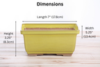 Willow Bonsai Ceramics Rectangle Deep Bonsai Pot 7 Inch – Higher‑Profile Rectangular Ceramic Bonsai & Succulent Planter with Accentuated Rim, High‑Fired Frost‑Proof Stoneware, Handmade in USA (Yellow)