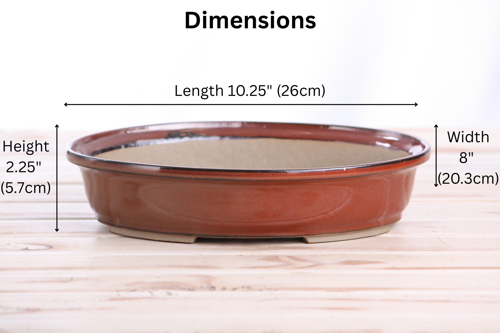 Willow Bonsai Ceramics Landscape Oval A Bonsai Pot 10 Inch – Large Oval Ceramic Bonsai Planter for Forest, Group & Specimen Tree Plantings, High‑Fired Frost‑Proof Stoneware, Handmade in USA (Sunset)