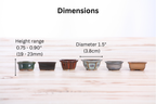 Willow Bonsai Ceramics 1.5 Inch Shito Magnet Set of 6 – Mini Handmade Ceramic Bonsai Pot Magnets, Reactive Glaze Finish, Unique Decorative Pots, Made in USA