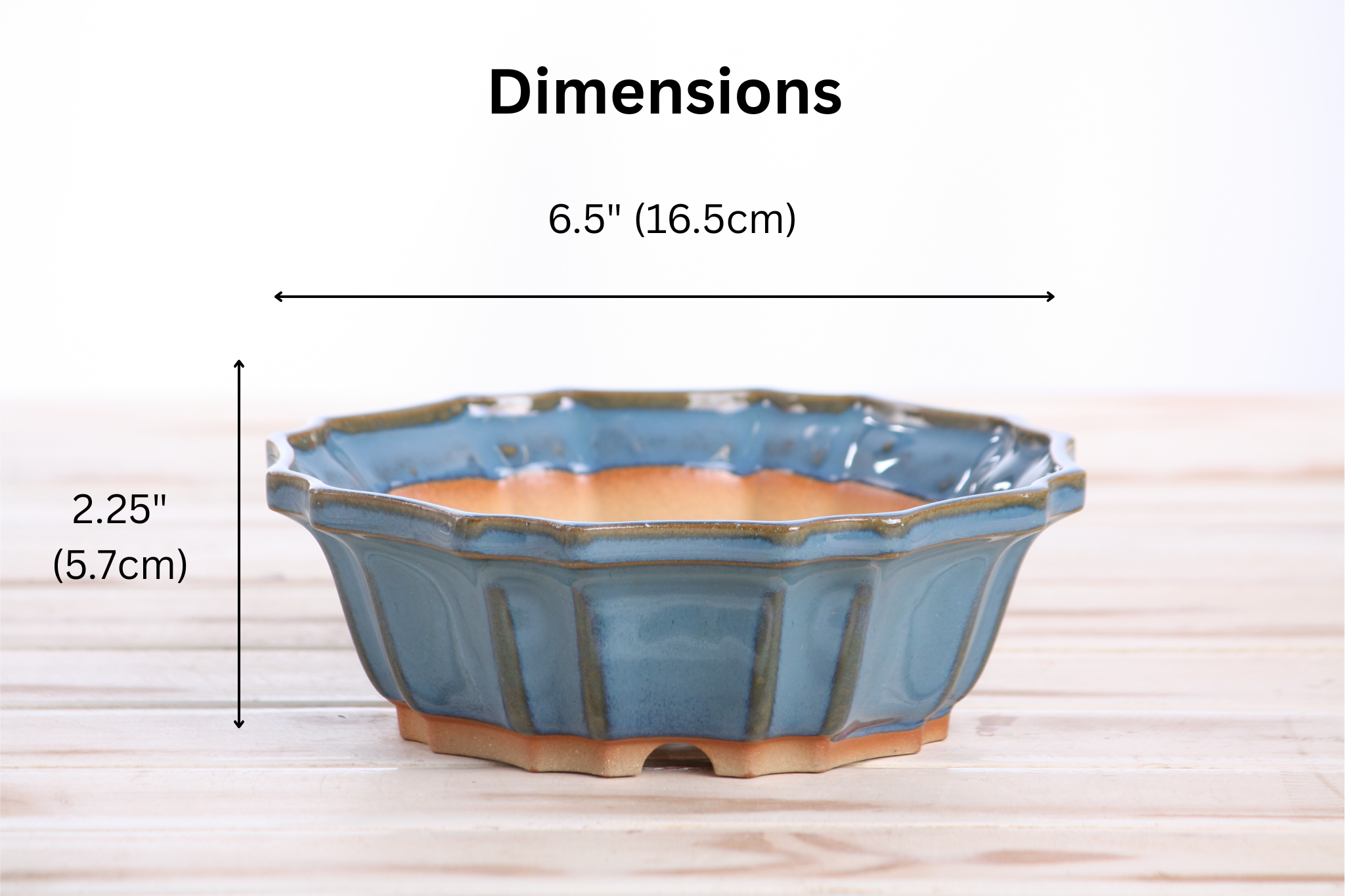 Willow Bonsai Ceramics Flower Design Bonsai Pot 6.5 Inch – Elegant Ceramic Bonsai & Succulent Planter, High‑Fired Frost‑Proof Stoneware with Drainage & Wiring Holes, Handmade in USA (Peacock 2025)