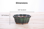 Willow Bonsai Ceramics Flower Design Bonsai Pot 4.5 Inch – Elegant Ceramic Bonsai & Succulent Planter, High‑Fired Frost‑Proof Stoneware with Drainage & Wiring Holes, Handmade in USA (Avocado)