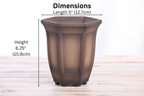 Willow Bonsai Ceramics Hexagonal Windowed Cascade Bonsai Pot 5 Inch – Tall Ceramic Cascade Planter, High‑Fired Frost‑Proof Stoneware with Drainage & Wiring Holes, Handmade in USA (Shaded Unglazed)