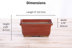 Willow Bonsai Ceramics Rectangle Deep Bonsai Pot 5 Inch – Higher‑Profile Rectangular Ceramic Bonsai & Succulent Planter with Accentuated Rim, High‑Fired Frost‑Proof Stoneware, Handmade in USA (Sunset)