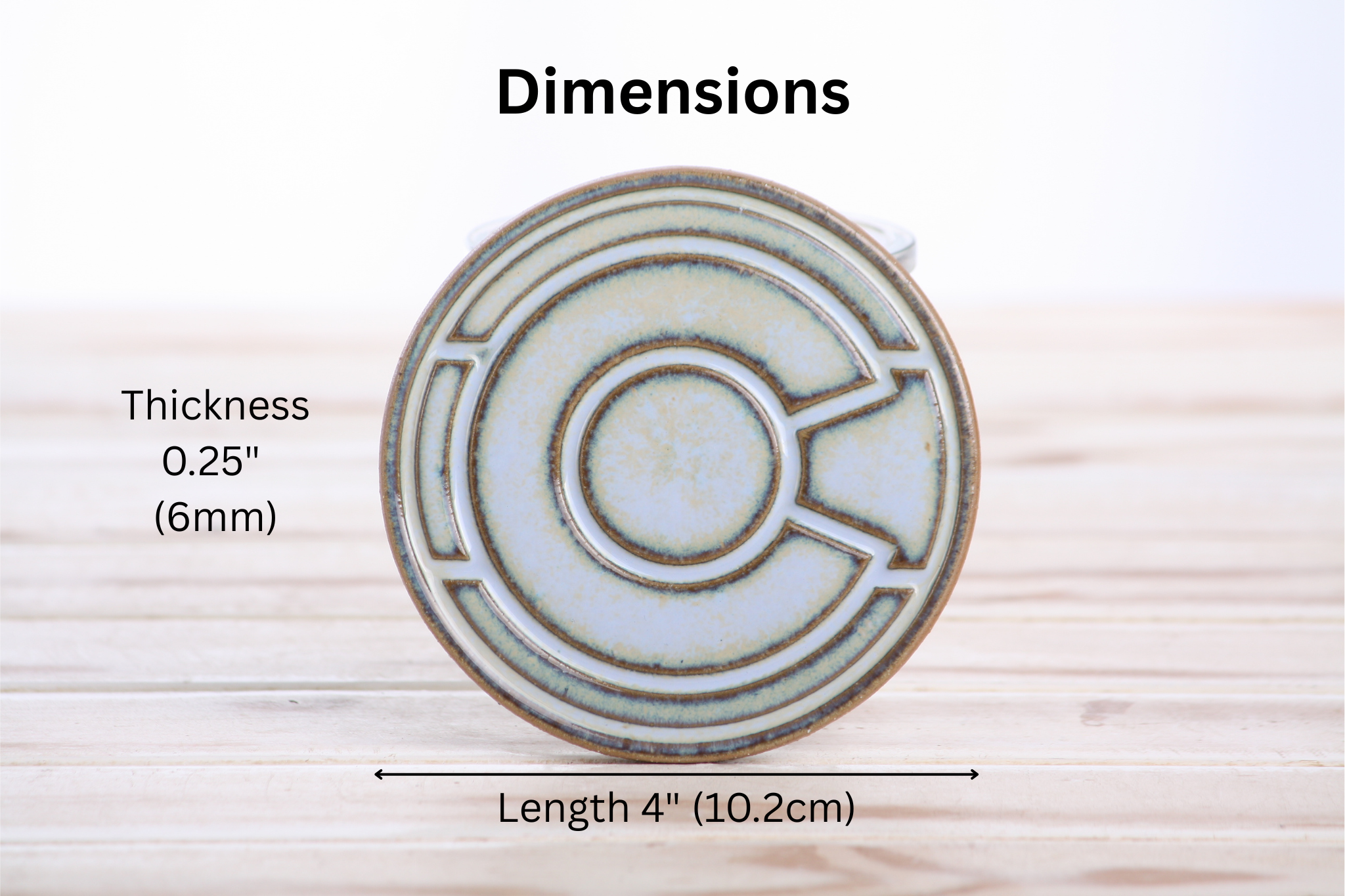Willow Bonsai Ceramics Colorado Ceramic Coaster – 4 Inch Handmade Stoneware Drink Coaster with Indented Moat Design, Reactive Glazes, Cork Backing Pads, Made in Colorado, USA (Glacier)