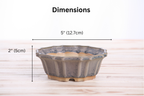 Willow Bonsai Ceramics Flower Design Bonsai Pot 5 Inch – Elegant Ceramic Bonsai & Succulent Planter, High‑Fired Frost‑Proof Stoneware with Drainage & Wiring Holes, Handmade in USA (Ocean)