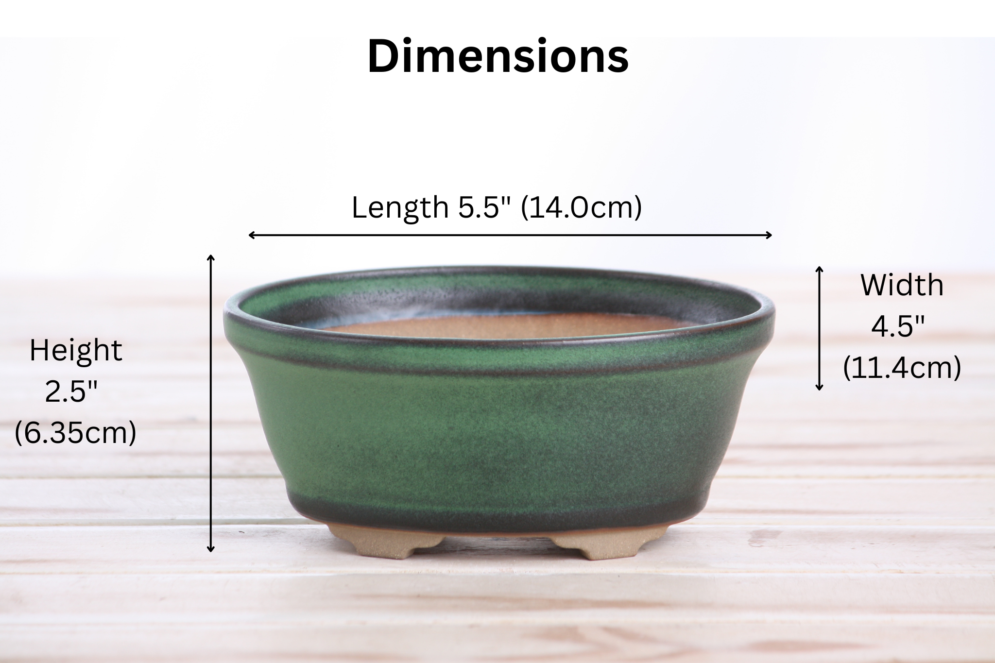 Willow Bonsai Ceramics Oval B Bonsai Pot 5.5 Inch – Tapered Oval Ceramic Bonsai & Succulent Planter with Accentuated Rim, High‑Fired Frost‑Proof Stoneware, Handmade in USA (Avocado)