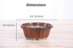 Willow Bonsai Ceramics Flower Design Bonsai Pot 4.5 Inch – Elegant Ceramic Bonsai & Succulent Planter, High‑Fired Frost‑Proof Stoneware with Drainage & Wiring Holes, Handmade in USA (Sunset)
