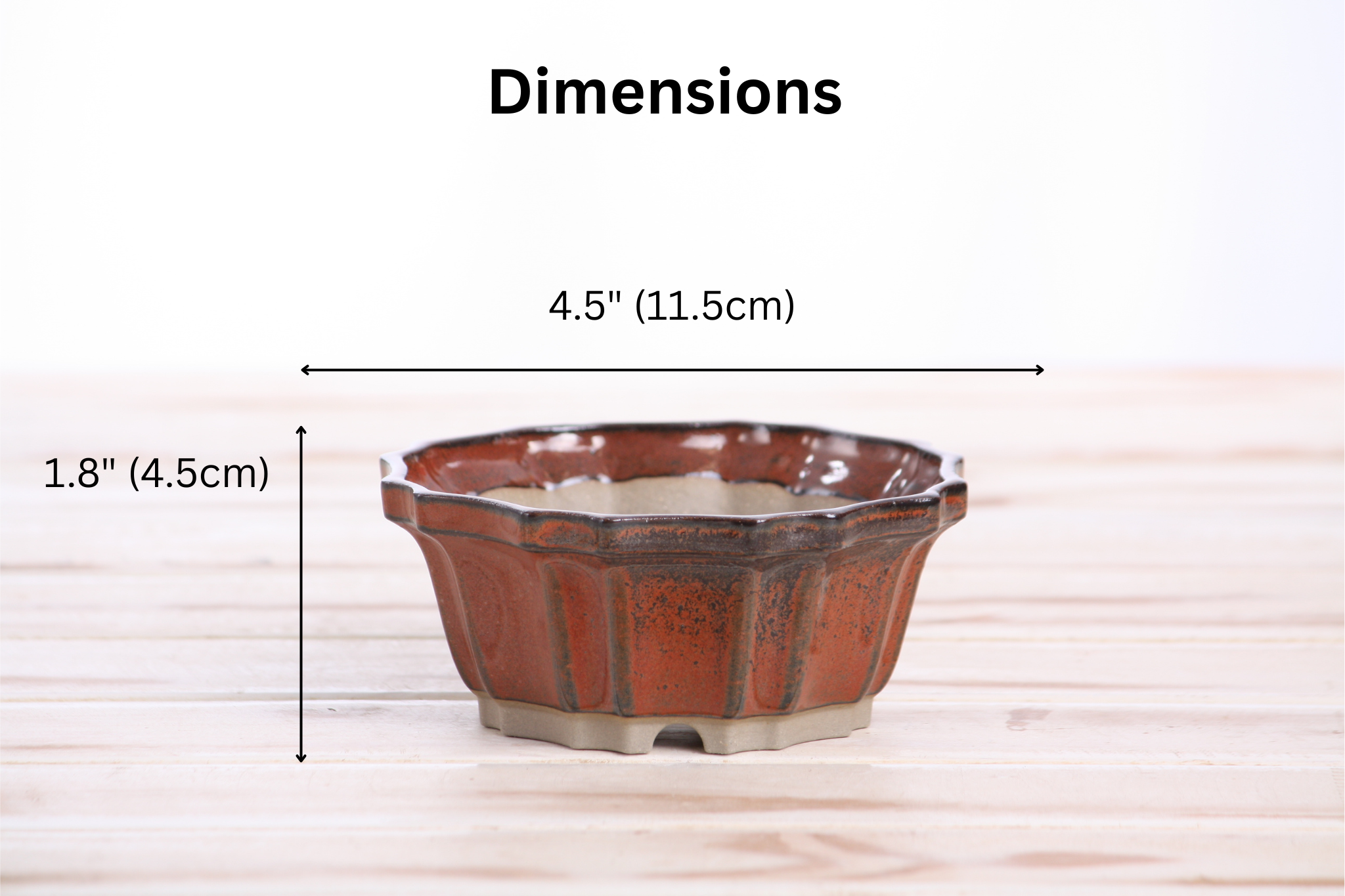 Willow Bonsai Ceramics Flower Design Bonsai Pot 4.5 Inch – Elegant Ceramic Bonsai & Succulent Planter, High‑Fired Frost‑Proof Stoneware with Drainage & Wiring Holes, Handmade in USA (Sunset)