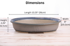 Willow Bonsai Ceramics Landscape Oval A Bonsai Pot 10 Inch – Large Oval Ceramic Bonsai Planter for Forest, Group & Specimen Tree Plantings, High‑Fired Frost‑Proof Stoneware, Handmade in USA (Ocean)