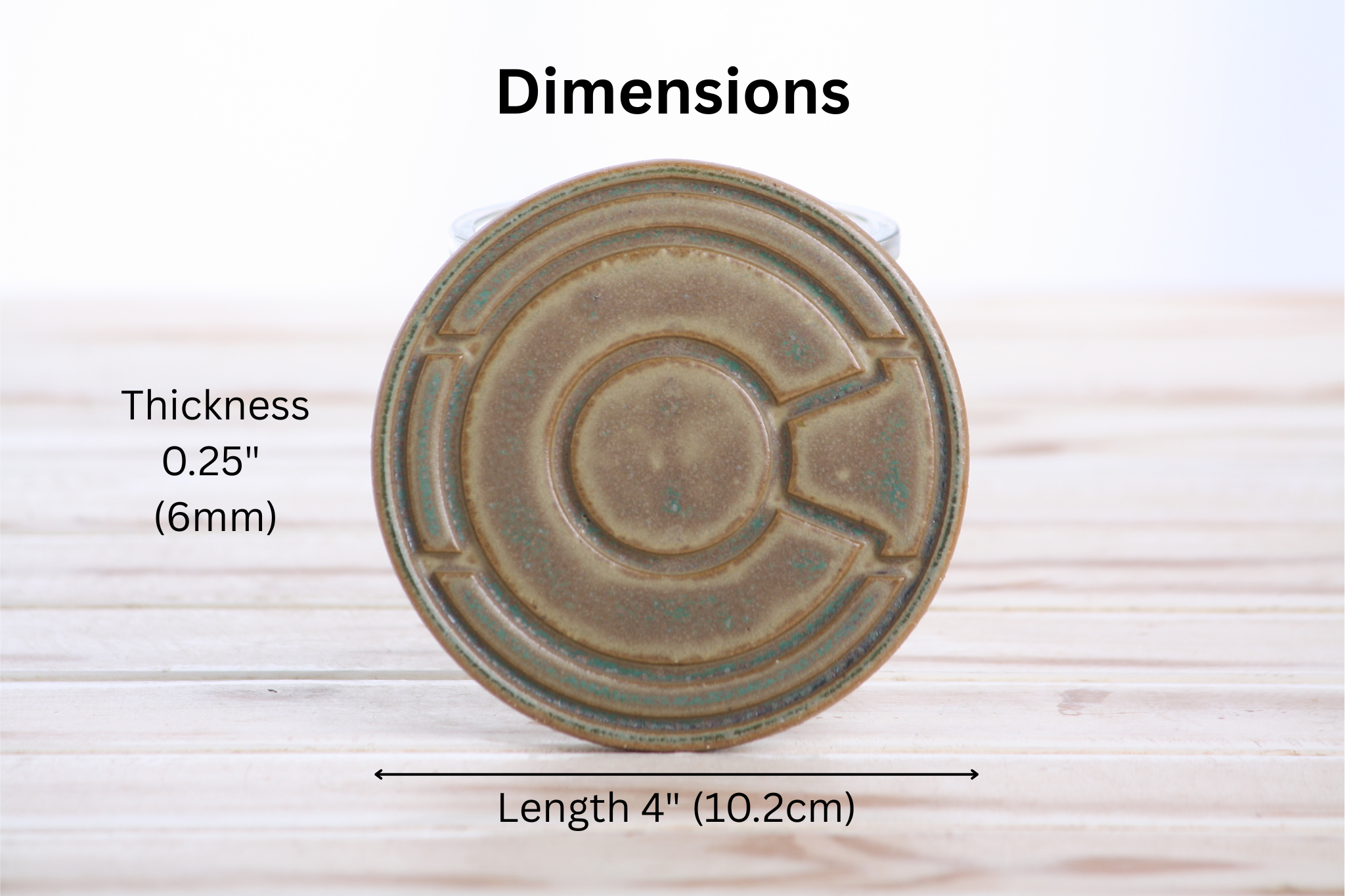 Willow Bonsai Ceramics Colorado Ceramic Coaster – 4 Inch Handmade Stoneware Drink Coaster with Indented Moat Design, Reactive Glazes, Cork Backing Pads, Made in Colorado, USA (Speckled Moss)