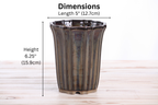 Willow Bonsai Ceramics Flower Design Cascade Bonsai Pot 5 Inch – Elegant Tall Ceramic Bonsai & Succulent Planter, High‑Fired Frost‑Proof Stoneware with Drainage & Wiring Holes, Handmade in USA (Dark Honey)