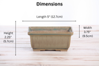 Willow Bonsai Ceramics Rectangle Deep Bonsai Pot 5 Inch – Higher‑Profile Rectangular Ceramic Bonsai & Succulent Planter with Accentuated Rim, High‑Fired Frost‑Proof Stoneware, Handmade in USA (Speckled Moss)