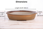 Willow Bonsai Ceramics Landscape Oval A Bonsai Pot 10 Inch – Large Oval Ceramic Bonsai Planter for Forest, Group & Specimen Tree Plantings, High‑Fired Frost‑Proof Stoneware, Handmade in USA (Deep Stone)