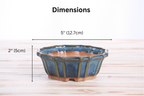 Willow Bonsai Ceramics Flower Design Bonsai Pot 5 Inch – Elegant Ceramic Bonsai & Succulent Planter, High‑Fired Frost‑Proof Stoneware with Drainage & Wiring Holes, Handmade in USA (Peacock 2025)
