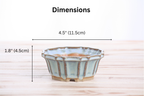 Willow Bonsai Ceramics Flower Design Bonsai Pot 4.5 Inch – Elegant Ceramic Bonsai & Succulent Planter, High‑Fired Frost‑Proof Stoneware with Drainage & Wiring Holes, Handmade in USA (Glacier)