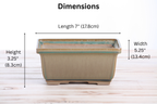 Willow Bonsai Ceramics Rectangle Deep Bonsai Pot 7 Inch – Higher‑Profile Rectangular Ceramic Bonsai & Succulent Planter with Accentuated Rim, High‑Fired Frost‑Proof Stoneware, Handmade in USA (Speckled Moss)