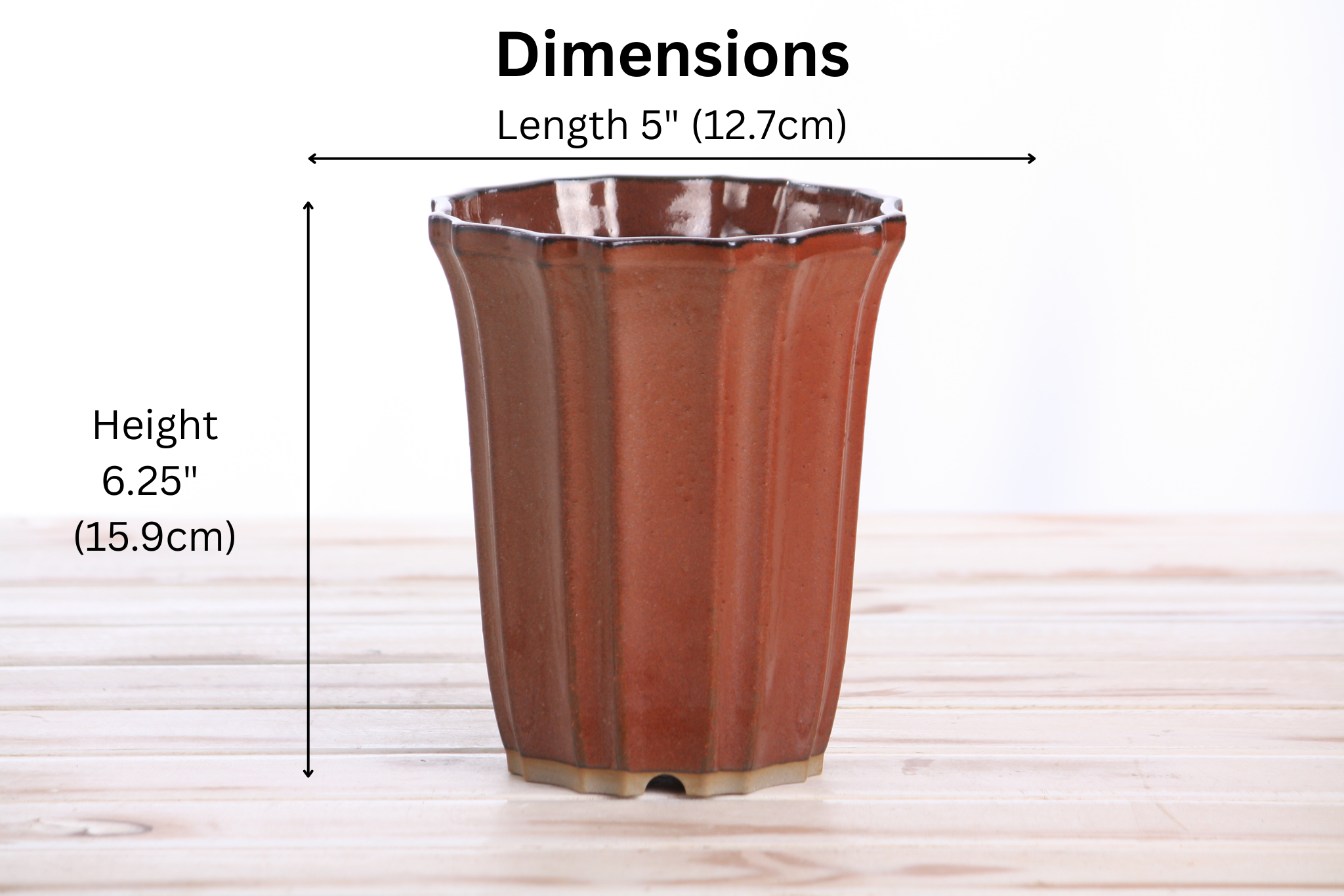 Willow Bonsai Ceramics Flower Design Cascade Bonsai Pot 5 Inch – Elegant Tall Ceramic Bonsai & Succulent Planter, High‑Fired Frost‑Proof Stoneware with Drainage & Wiring Holes, Handmade in USA (Sunset)