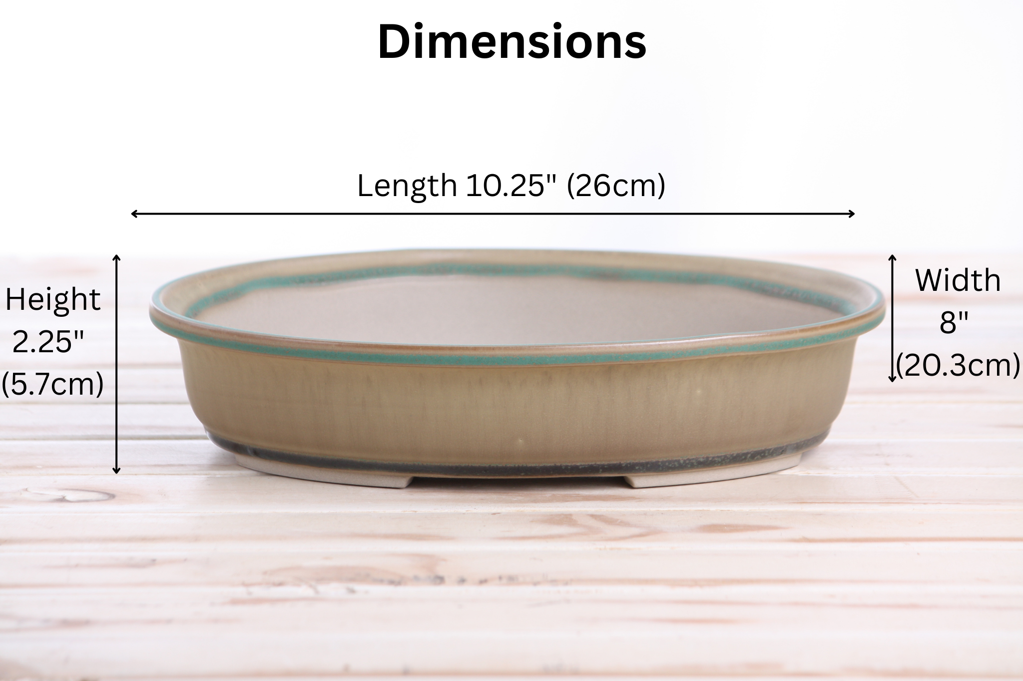 Willow Bonsai Ceramics Landscape Oval A Bonsai Pot 10 Inch – Large Oval Ceramic Bonsai Planter for Forest, Group & Specimen Tree Plantings, High‑Fired Frost‑Proof Stoneware, Handmade in USA (Speckled Moss)