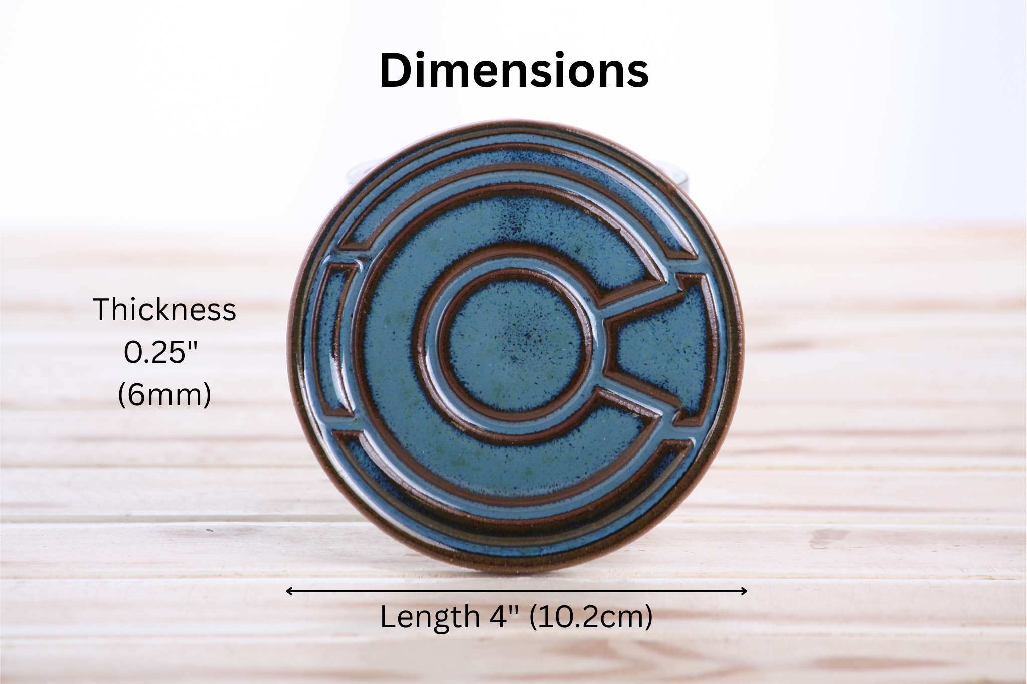 Willow Bonsai Ceramics Colorado Ceramic Coaster – 4 Inch Handmade Stoneware Drink Coaster with Indented Moat Design, Reactive Glazes, Cork Backing Pads, Made in Colorado, USA (Peacock 2025)