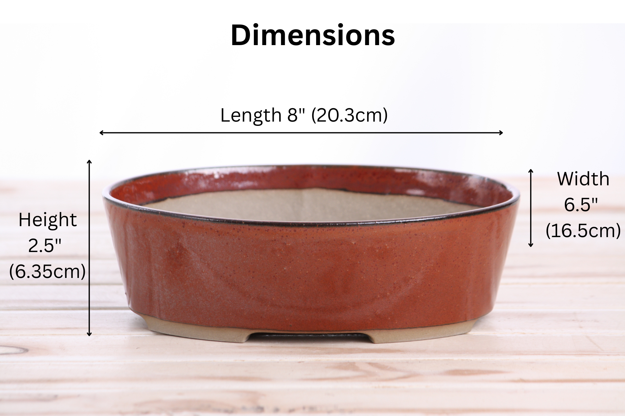 Willow Bonsai Ceramics Oval A Bonsai Pot 8 Inch – Straight‑Sided Oval Ceramic Bonsai & Succulent Planter, High‑Fired Frost‑Proof Stoneware with Drainage & Wiring Holes, Handmade in USA (Sunset)