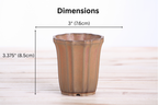 Willow Bonsai Ceramics Flower Design Cascade Bonsai Pot 3 Inch – Elegant Tall Ceramic Bonsai & Succulent Planter, High‑Fired Frost‑Proof Stoneware with Drainage & Wiring Holes, Handmade in USA (Deep Stone)