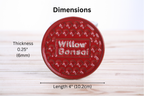 Willow Bonsai Ceramic Coaster – 4 Inch Handmade Stoneware Drink Coaster with Indented Moat Design, Willow Logo Detail, Cork Backing Pads, Made in Colorado, USA (Red)