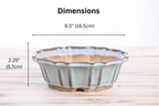 Willow Bonsai Ceramics Flower Design Bonsai Pot 6.5 Inch – Elegant Ceramic Bonsai & Succulent Planter, High‑Fired Frost‑Proof Stoneware with Drainage & Wiring Holes, Handmade in USA (Glacier)